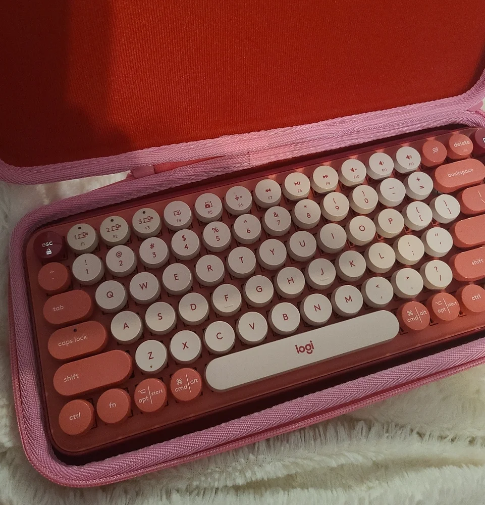 Logitech POP Pink Wireless Mechanical Keyboard and Case